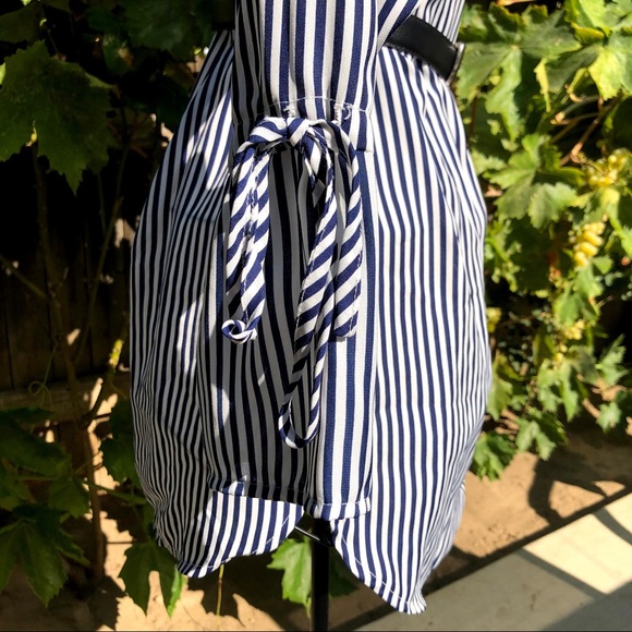 Sioni striped button down blouse w/ bell sleeves - Picture 7 of 9